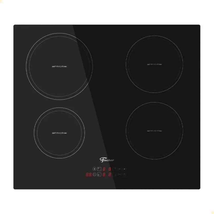 Cooktop Fischer 4Q de indução com mesa vitrocerâmica touch