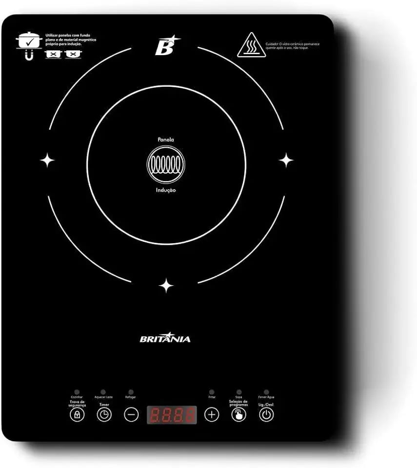 Cooktop de indução Britânia portátil com painel touch