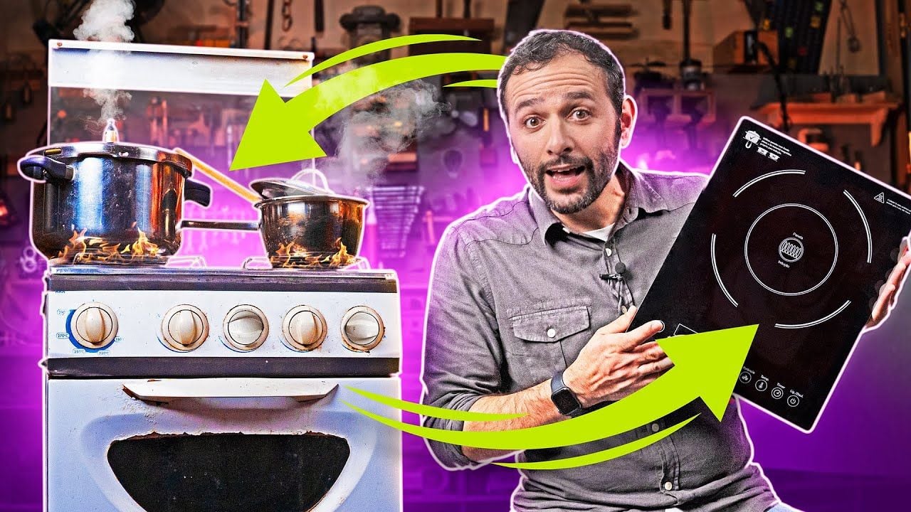 Vídeo comparando o consumo do fogão a gás e da indução