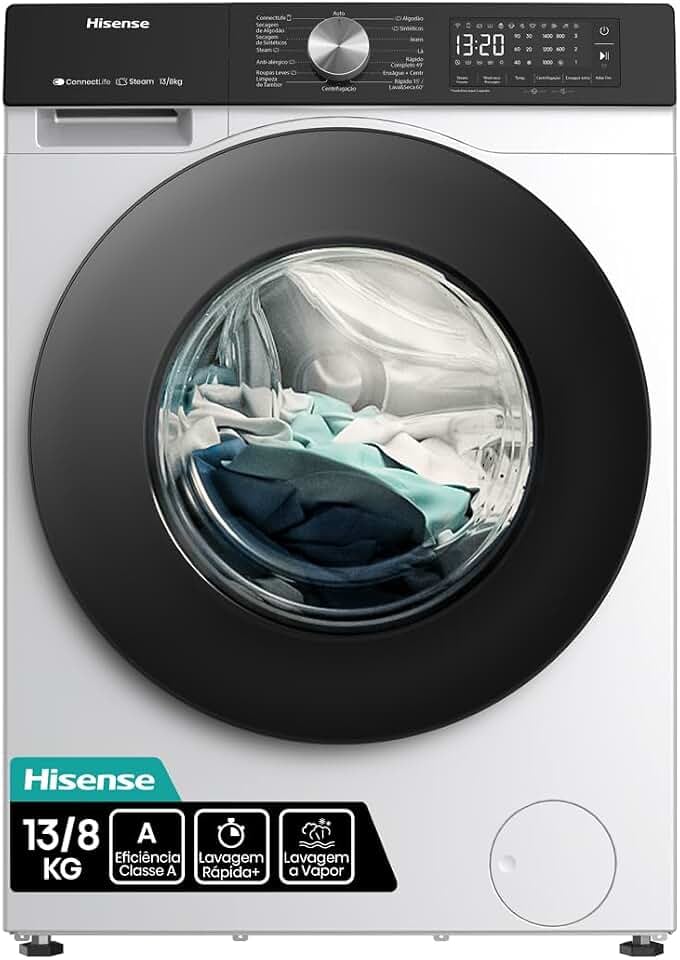 Hisense Lava e Seca 13kg com Wi-Fi e Steam WD3S13