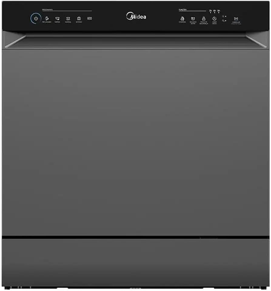 Lava-louças Midea 8 serviços cinza Touch Plus 127V