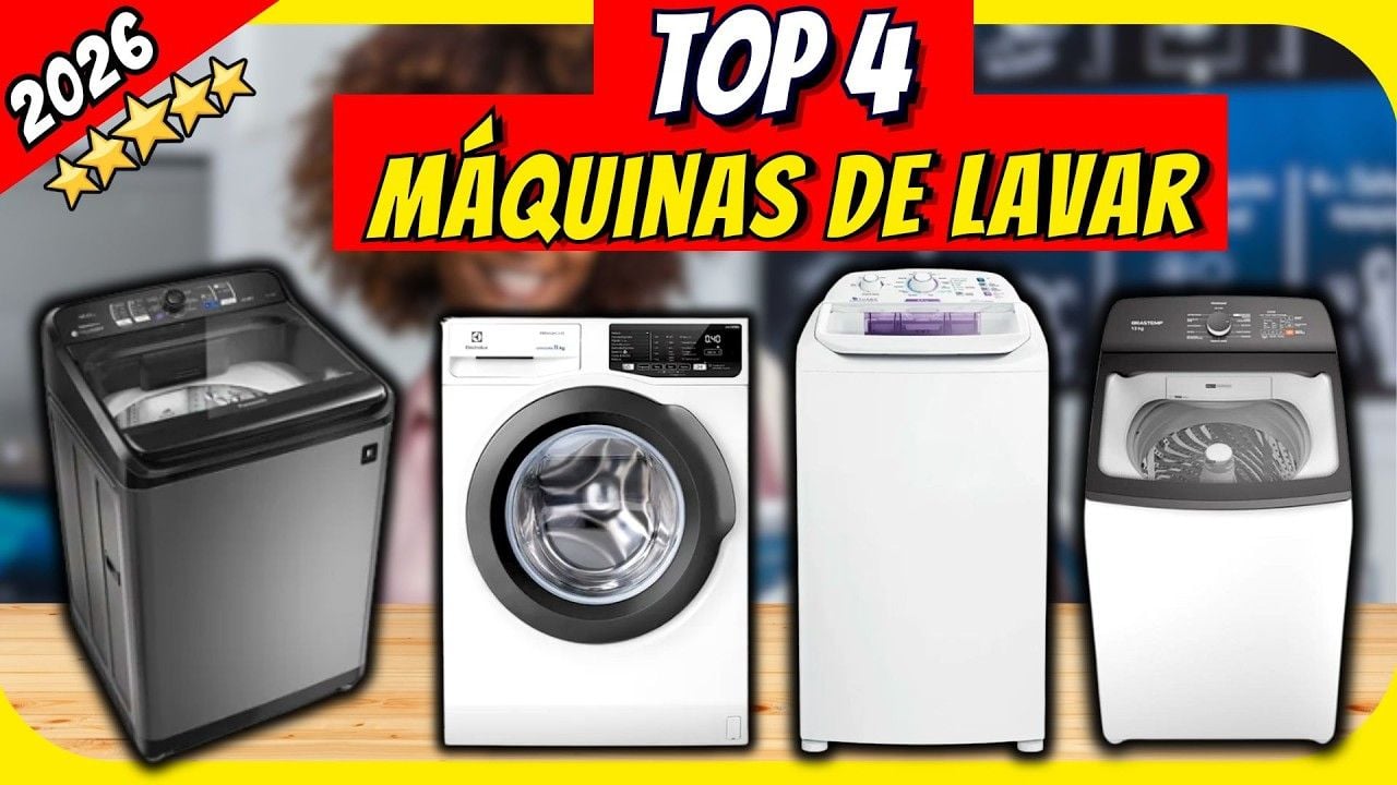 Vídeo com as melhores máquinas de lavar de 2026