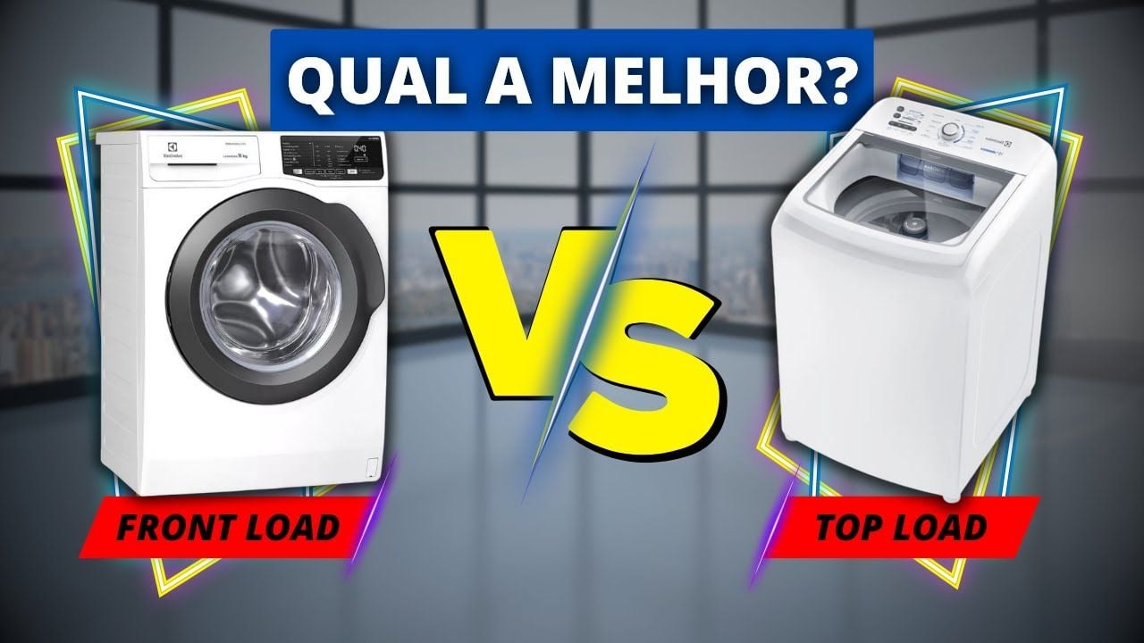 Vídeo comparando lavadora frontal e top load
