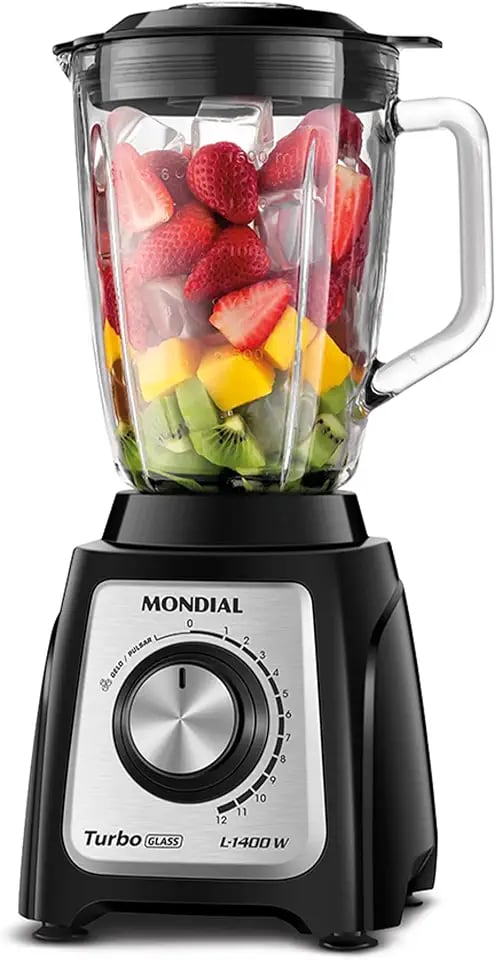 Liquidificador Mondial Turbo Glass L-1400 GI com jarra de vidro