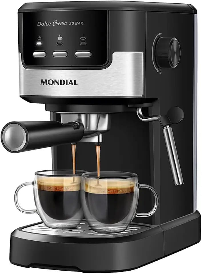 Cafeteira espresso Mondial Dolce Crema 20 bar preto e inox