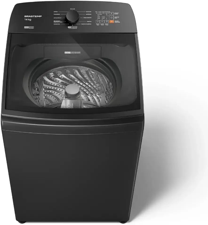 Máquina de lavar Brastemp 14kg Smart Sensor cinza platinum