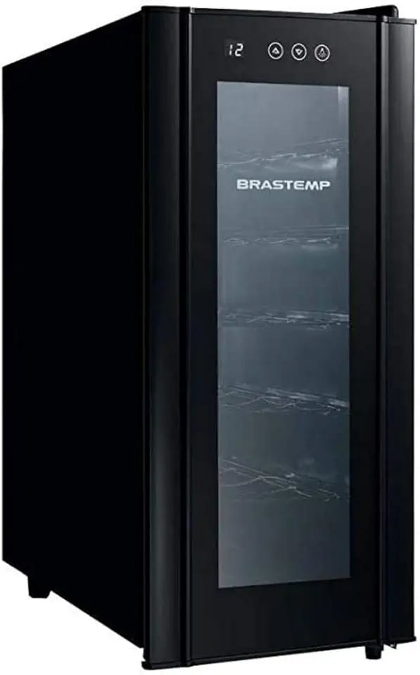 Adega climatizada pequena Brastemp BZC12BE de 12 garrafas com painel touch