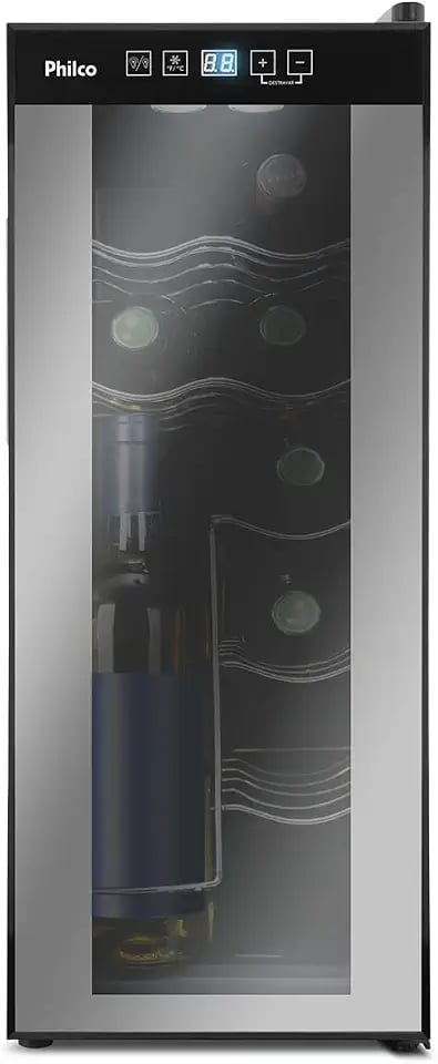 Adega climatizada pequena Philco PAD12E de 12 garrafas bivolt