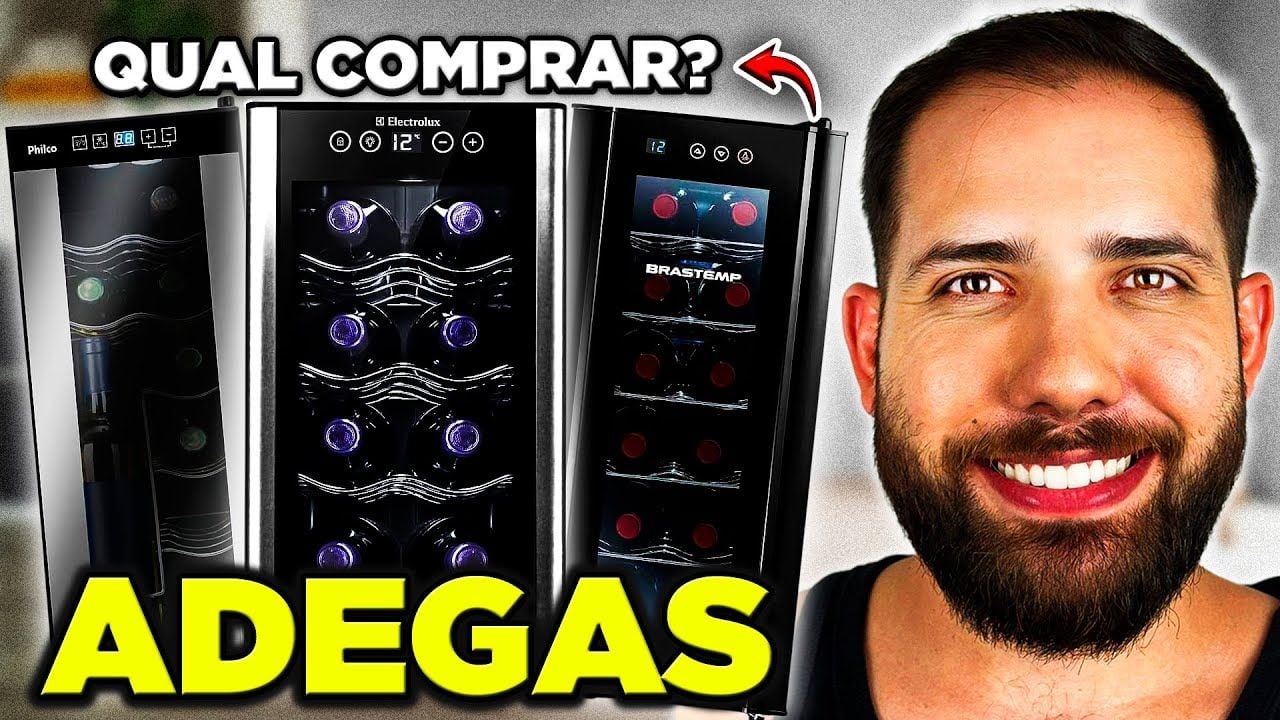 Vídeo comparando adegas de vinho compactas