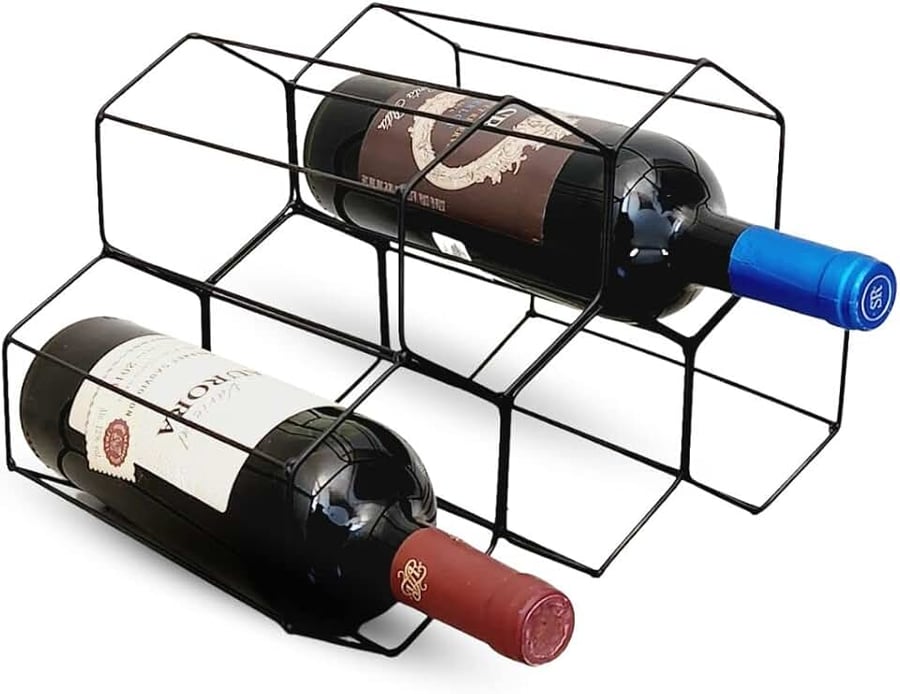 Adega empilhável de ferro para garrafas de vinho, ideal para apartamento