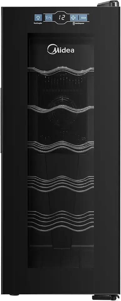 Adega climatizada Midea de 12 garrafas bivolt para vinhos
