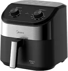 Air fryer Midea 4,5 litros com dois botões e faixa de 80 a 200 graus