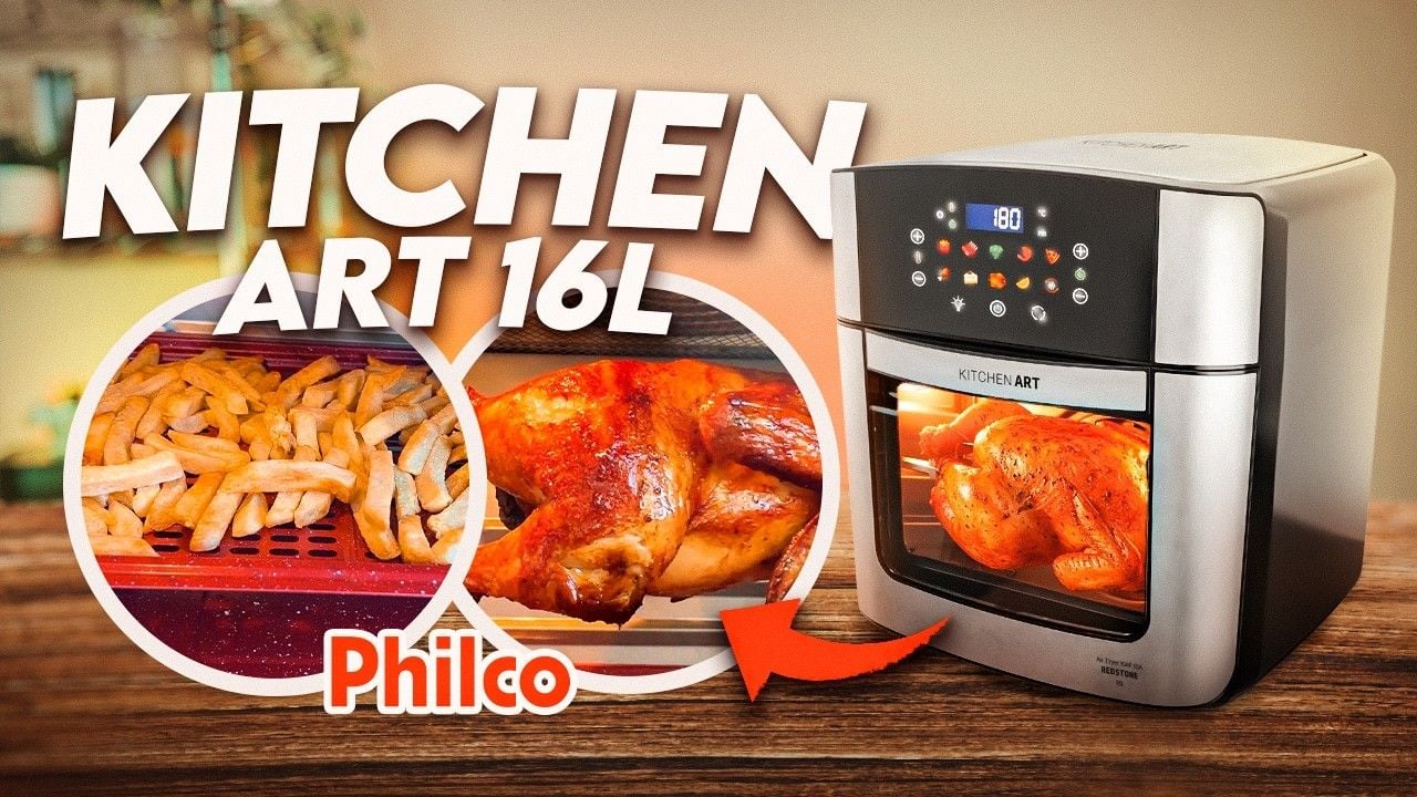 Vídeo explicando o funcionamento de uma air fryer oven 3 em 1
