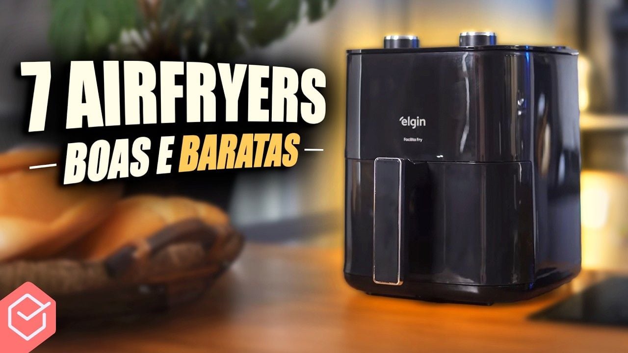 Vídeo com 7 air fryers boas e baratas