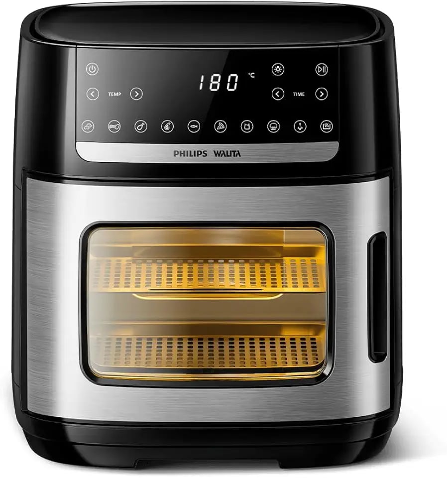 Air fryer forno Philips Walita 12 litros preta com visor e painel digital