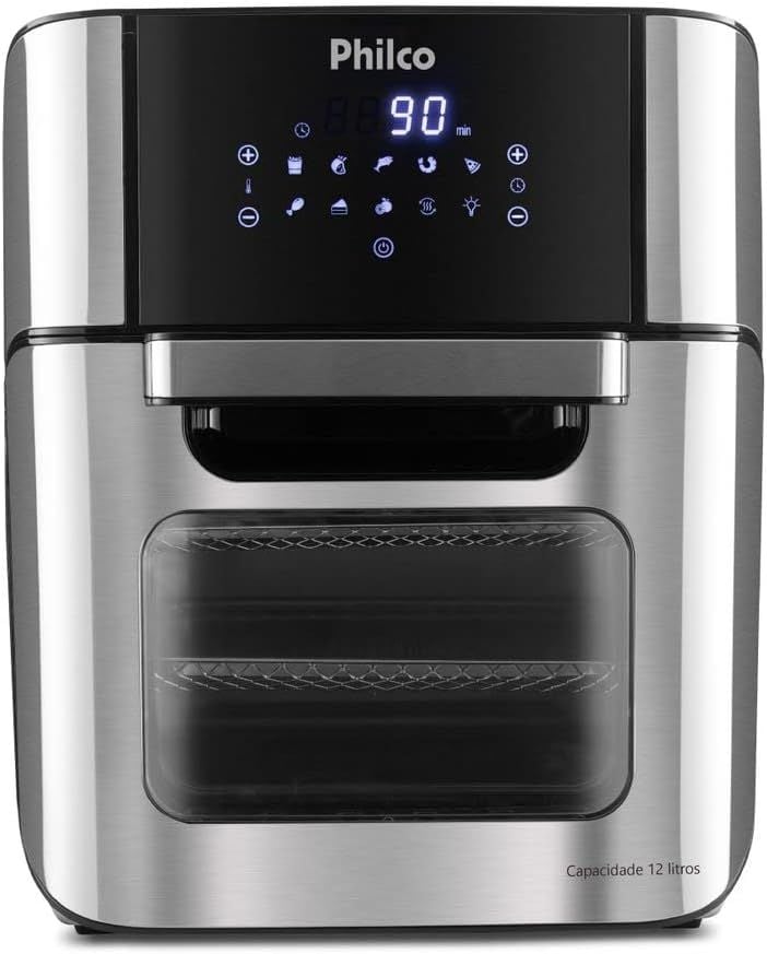 Philco air fryer oven 12 litros PFR2200P com espeto giratório