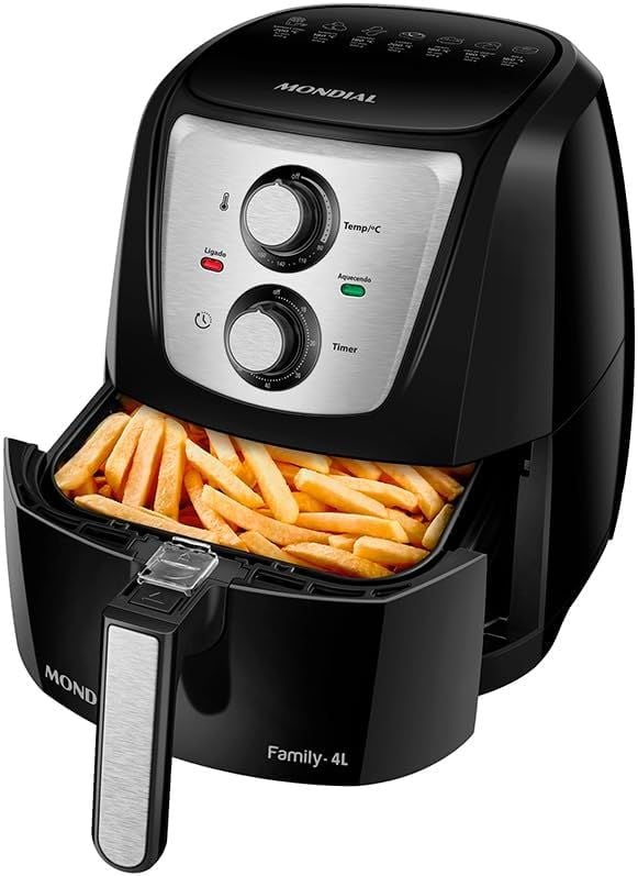Mondial air fryer Family 4 litros AFN-40-TBI preto com inox 1500W