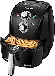 Fritadeira sem óleo Mondial Air Fryer 4 litros preta e prata com 1500W
