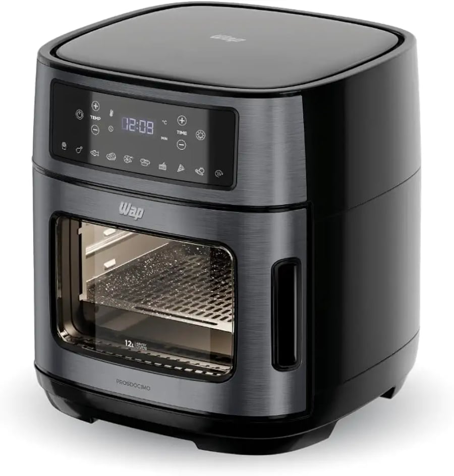 Air fryer WAP Oven WAOD2 preta e inox de 12 litros com timer digital