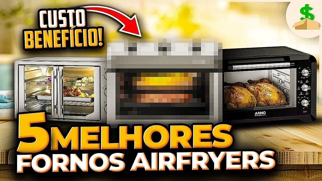Vídeo comparando os melhores fornos air fryer de bancada em 2026