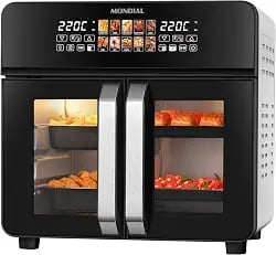 Mondial Air Fryer Forno 25L French Door preto e inox 2200W