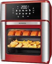 Mondial Air Fryer Forno Oven 12L vermelho e inox 2000W