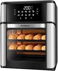 Mondial Fritadeira Air Fryer Forno Oven 12 litros preto e inox 2000W
