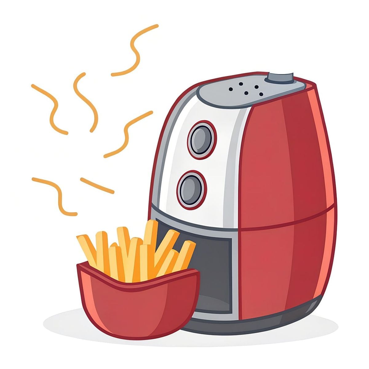 Air fryer sobre a bancada de uma cozinha moderna, pronta para o preparo