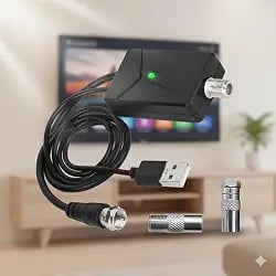 Amplificador de antena de TV digital de 30 dB transparente alimentado por USB