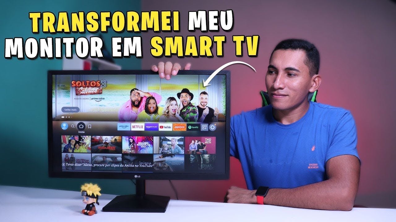 Vídeo mostrando como transformar o monitor em Smart TV