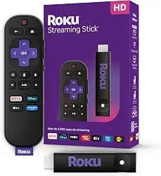 Roku Streaming Stick HD 2025 com controle por comando de voz