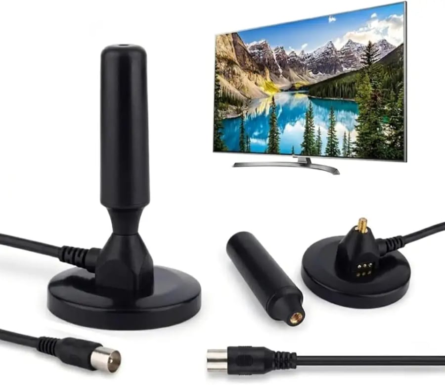 Antena digital interna e externa para TV HDTV 4K UHF VHF com base de ímã