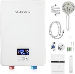 Aquecedor de água elétrico sem tanque 6000W 220V com chuveiro de mão