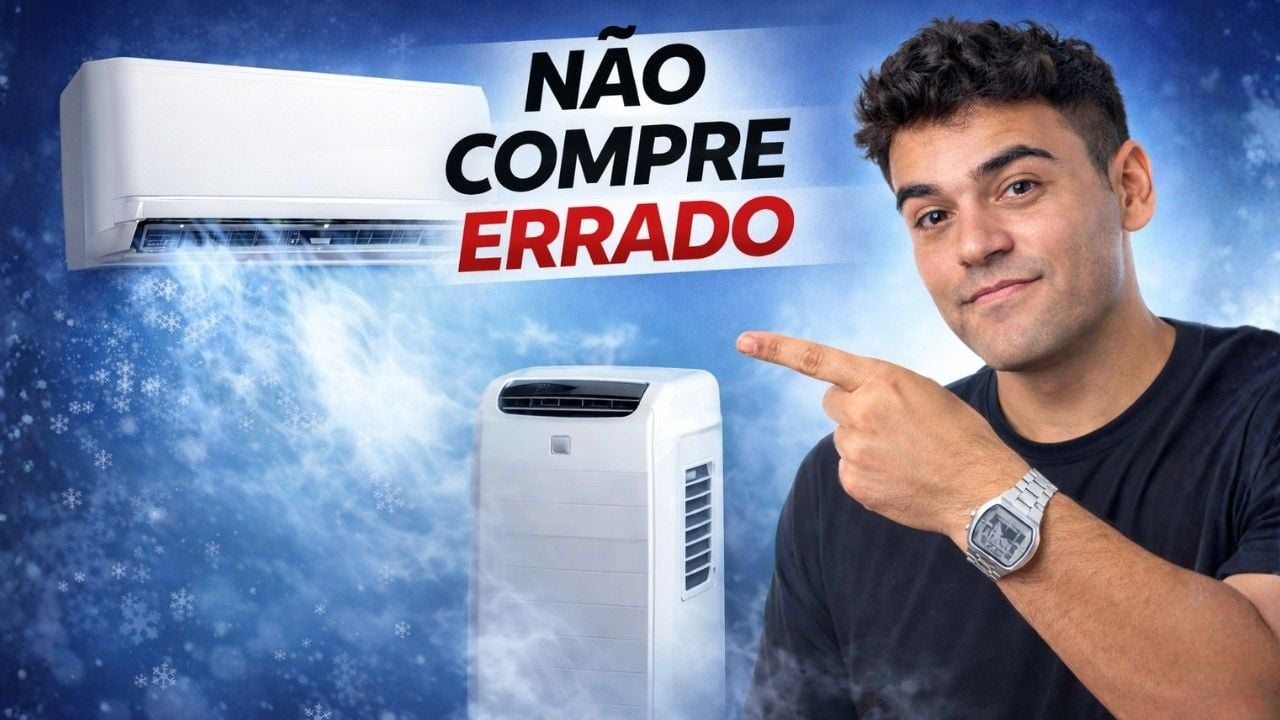 Vídeo testando ar-condicionados baratos e econômicos de 2026