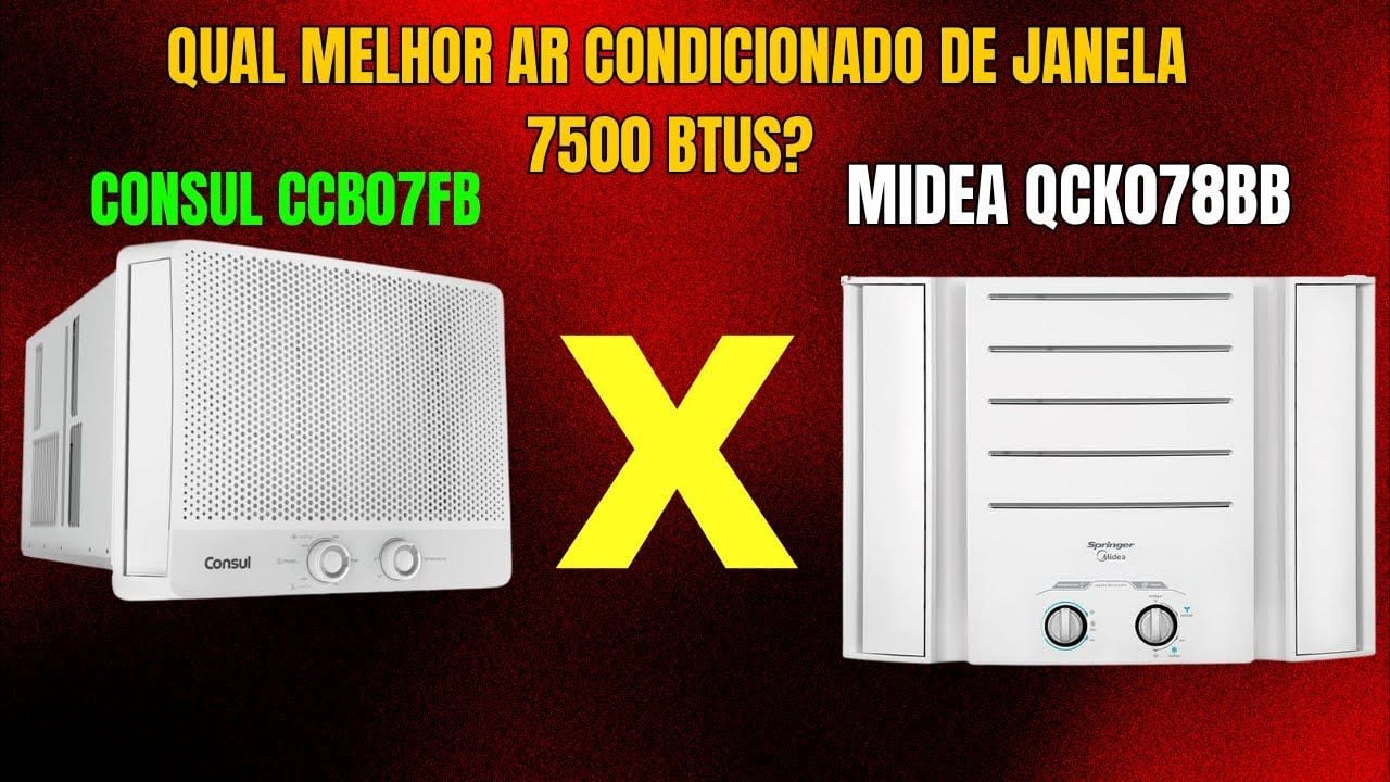 Vídeo comparando ar-condicionado de janela 7500 BTUs Consul e Midea