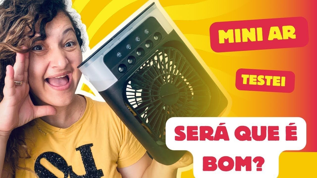 Vídeo testando um mini ar-condicionado portátil da internet