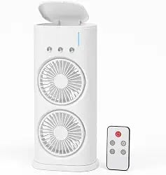 Ventilador portátil duplo USB com umidificador e mini ar-condicionado