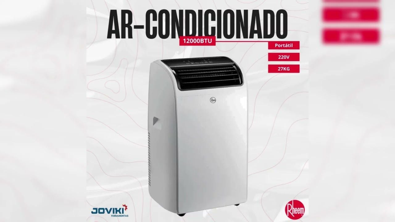 Vídeo com review de ar-condicionado portátil de 12.000 BTUs