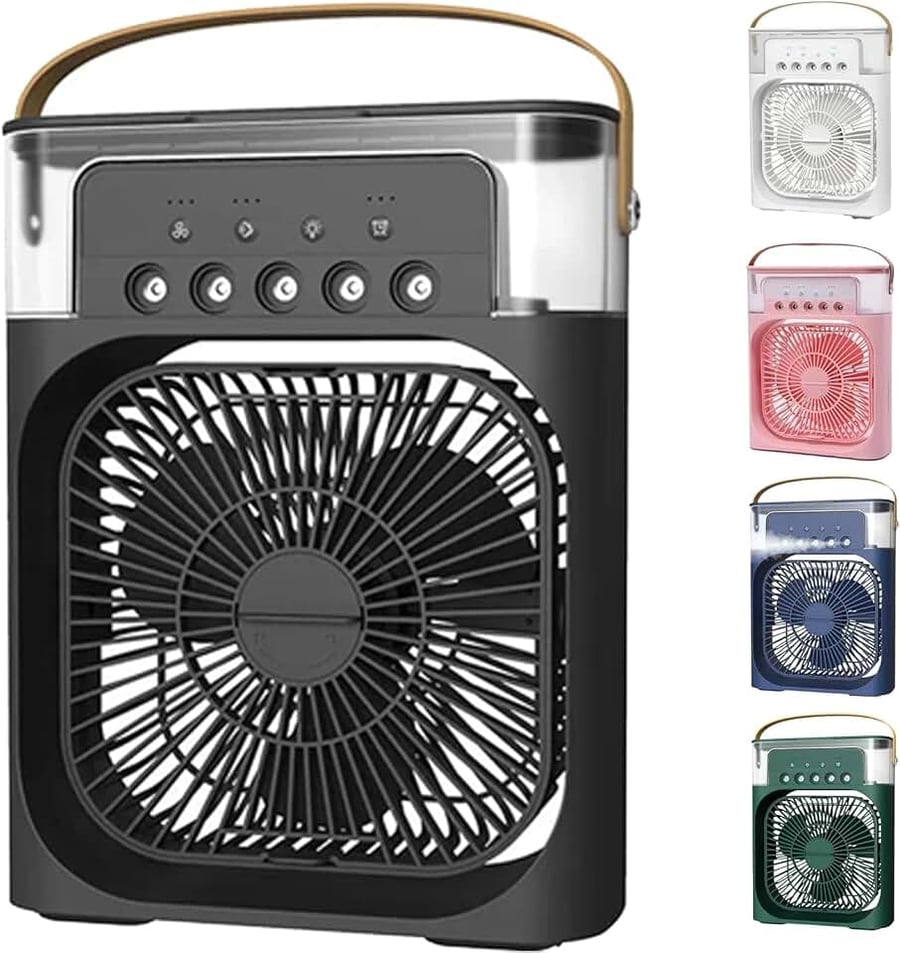 Ventilador portátil 3 em 1 com funções de umidificador e climatizador