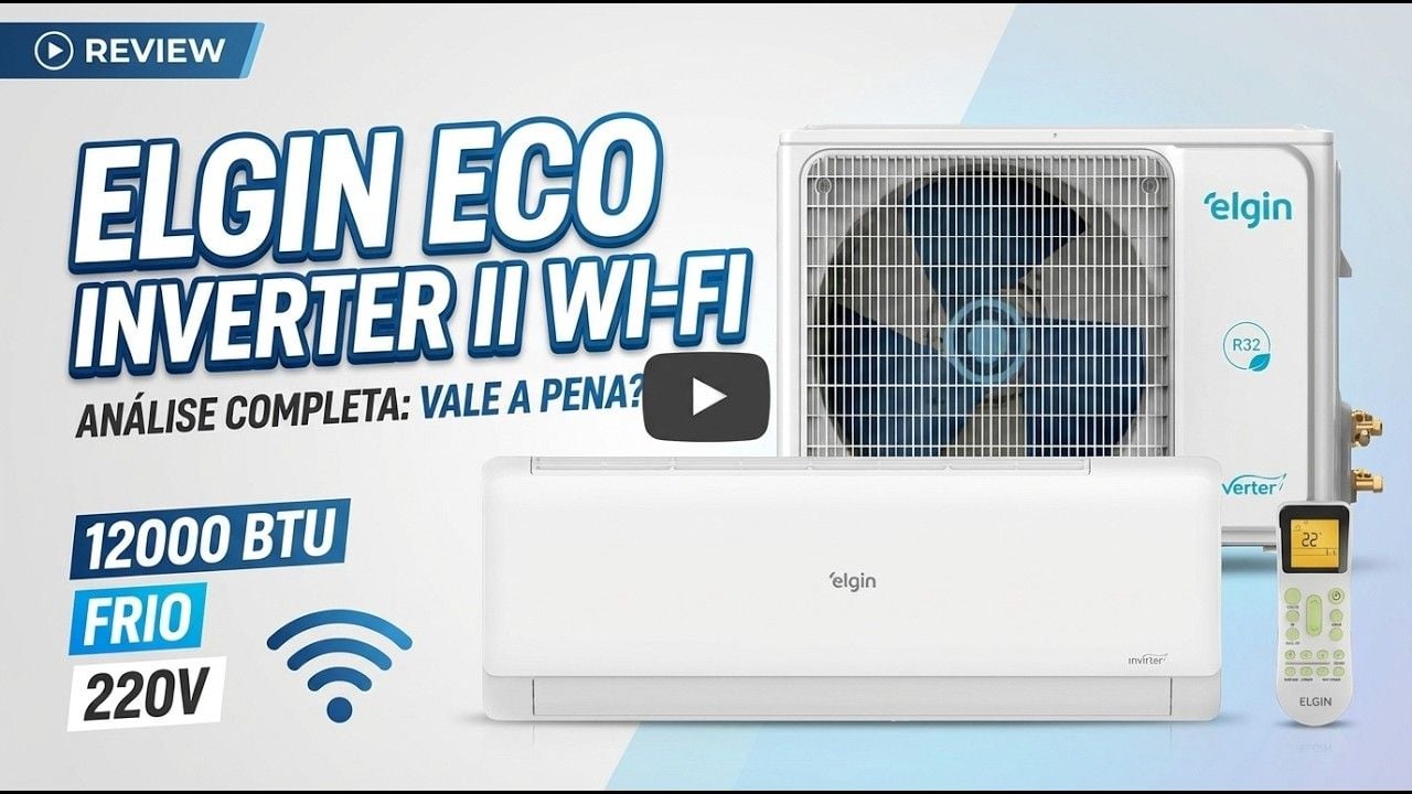 Vídeo analisando um ar-condicionado inverter de 12.000 BTUs