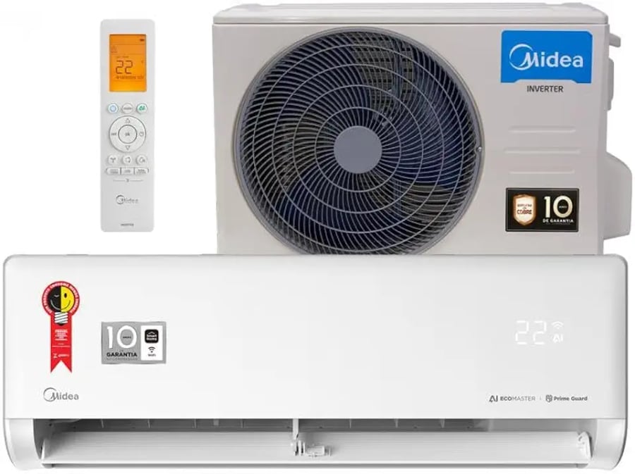 Ar-condicionado split inverter Midea AI Ecomaster 12000 BTUs frio