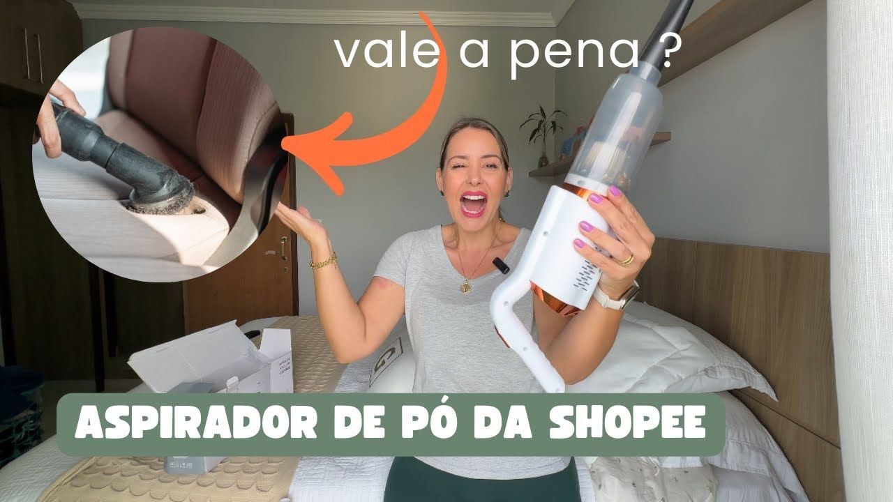 Vídeo testando aspirador sem fio portátil