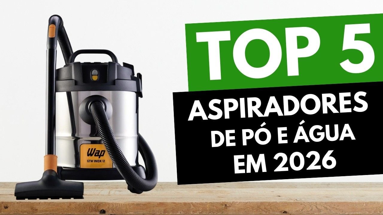 Vídeo com o top 5 de aspiradores de pó e água de 2026