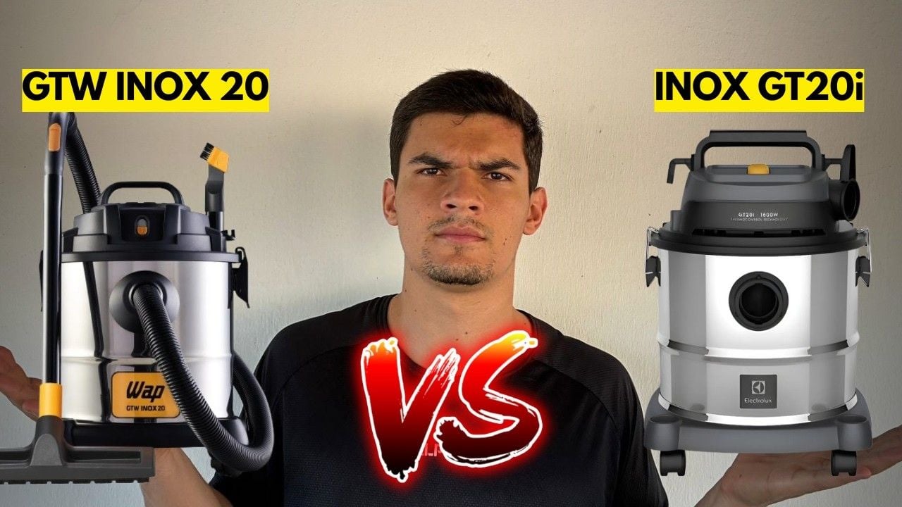 Vídeo comparando aspirador de pó e água WAP e Electrolux