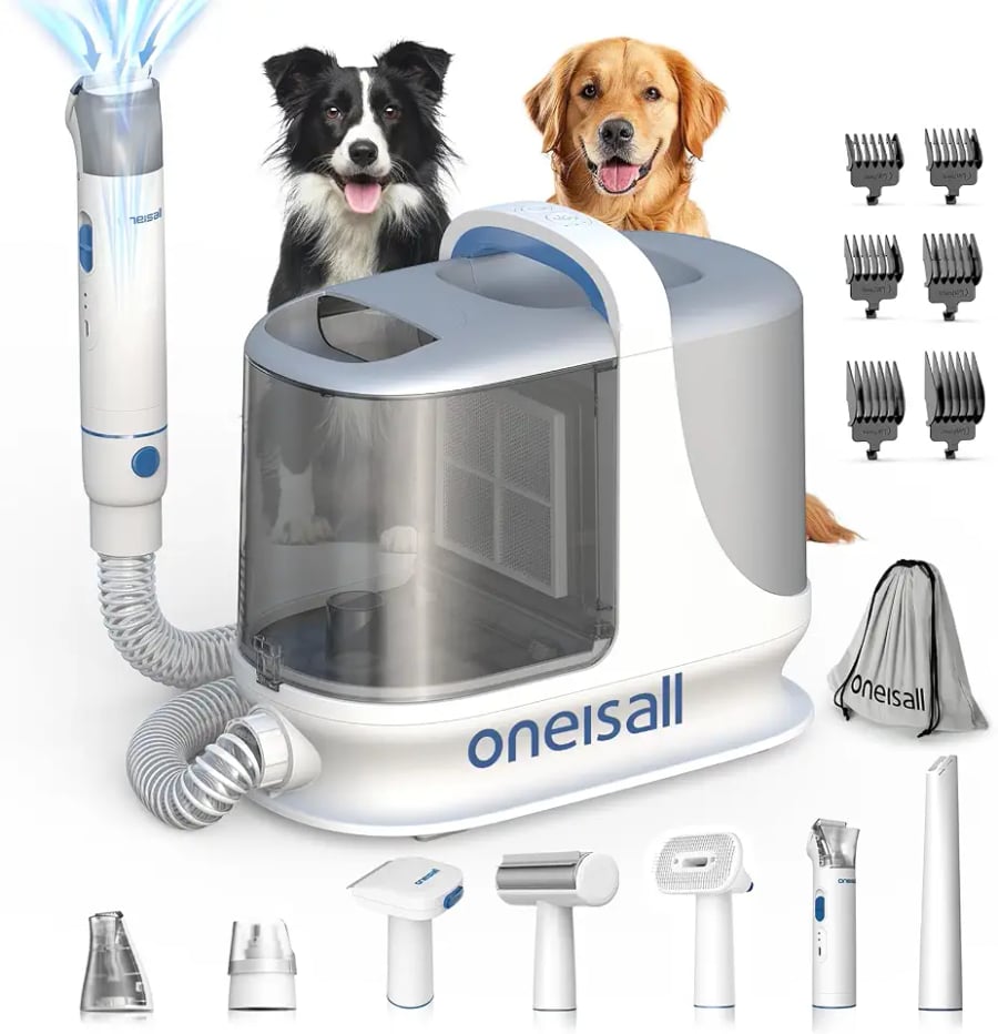 Kit aspirador tosador oneisall Bm3 13000Pa com copo de 3 litros para cães