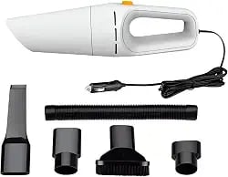 Aspirador de pó portátil para carro 120W 12V branco com filtro lavável