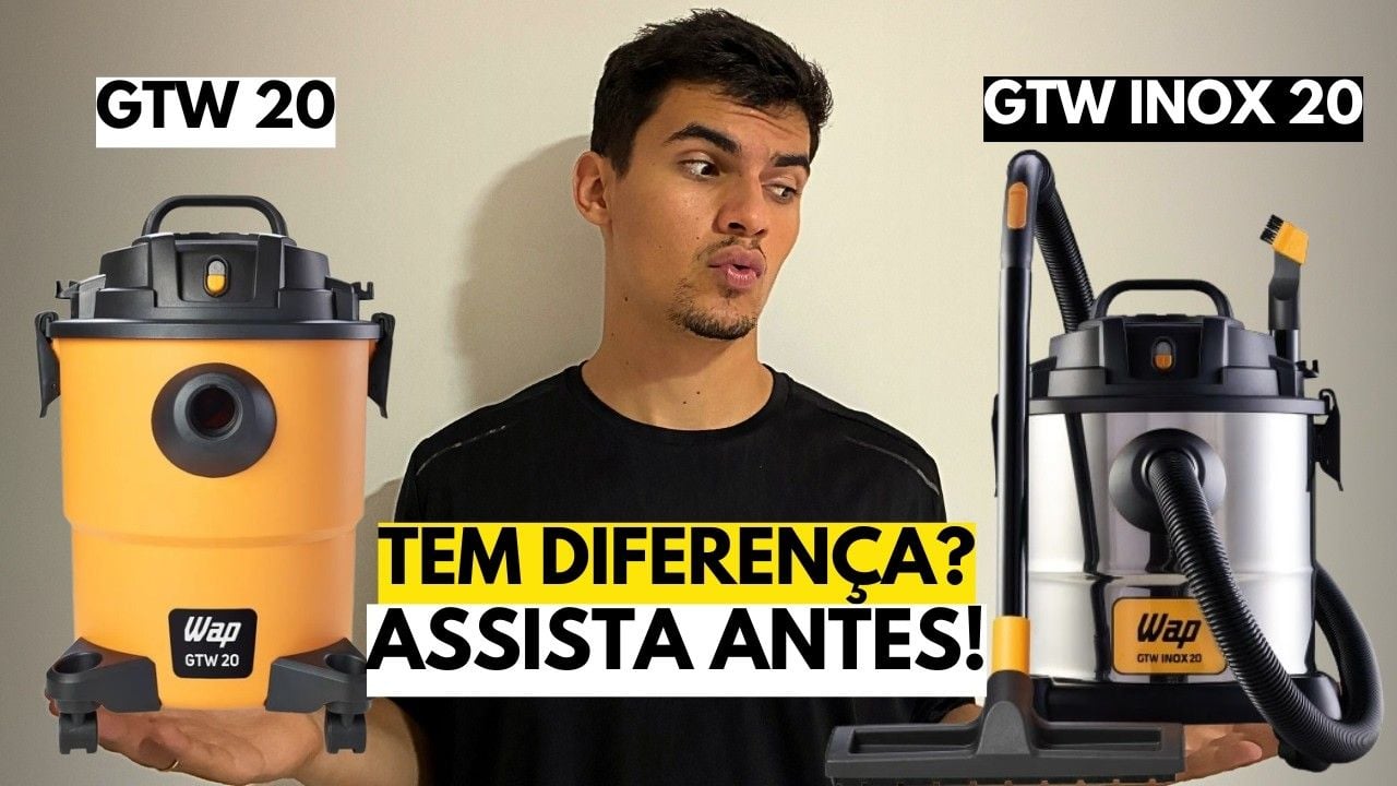 Vídeo comparando os aspiradores WAP GTW 20 e GTW INOX 20