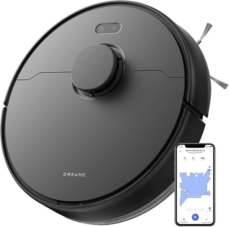 Robô aspirador Dreame D9 Max Gen 2 branco de 6000Pa com função passa pano