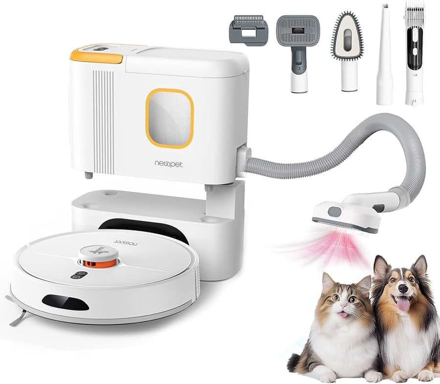 Robô aspirador NEWPET 3 em 1 para cuidados com cães com 3000 Pa