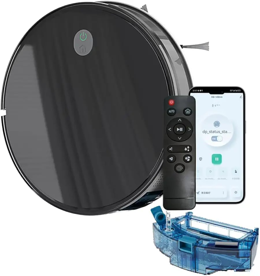 Robô aspirador 2 em 1 que aspira e passa pano com conexão Wi-Fi